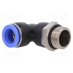 1 pcs x PNEUMAT-125.012-14 - Push-in fitting, angled, -0.95÷15bar, PBT, Thread: G 1/2', 0÷60°C