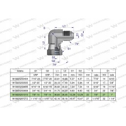 Hydraulic elbow inch AB 7 8 UNF Warynski