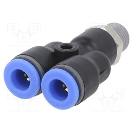 1 pcs x PNEUMAT-134.018-6 - Push-in fitting, Y-Yap spliYYer, -0.95÷15bar, Thread: R 1/8'