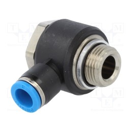 1 pcs x FESTO-186142 - Push-in fitting, angled 90°, -0.95÷6bar, Gasket: NBR rubber, QS