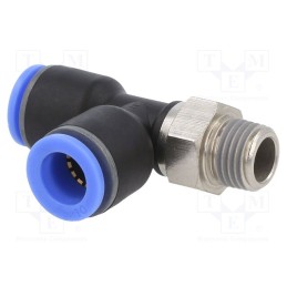 1 pcs x PNEUMAT-130.014-10 - Push-in fitting, T-tap splitter, -0.95÷15bar, Thread: R 1/4'
