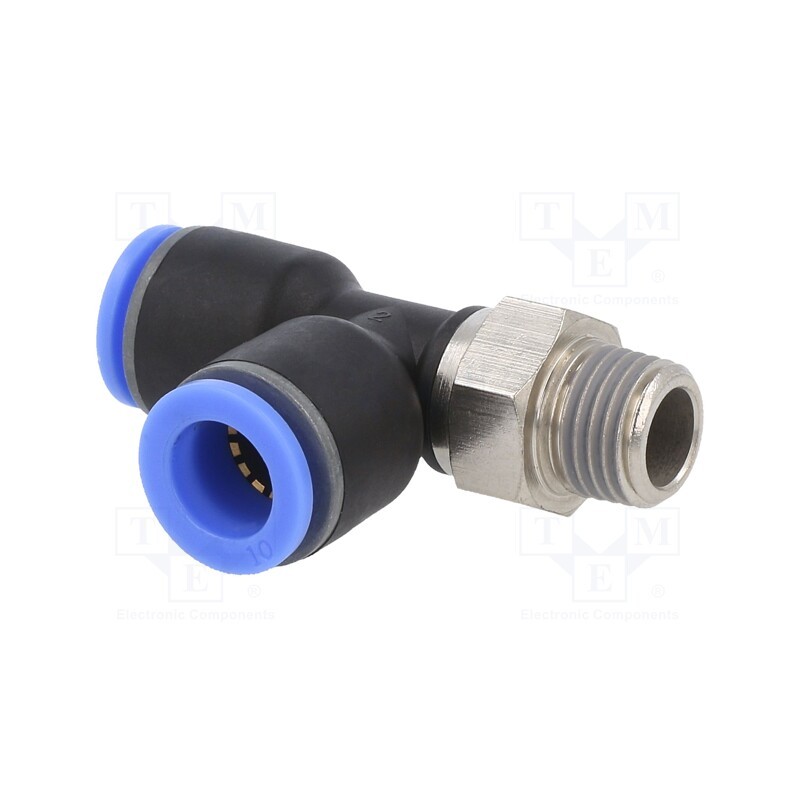 1 pcs x PNEUMAT-130.014-10 - Push-in fitting, T-tap splitter, -0.95÷15bar, Thread: R 1/4'
