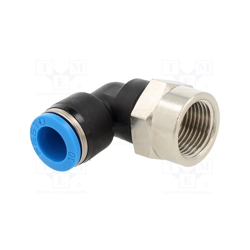 1 pcs x FESTO-153280 - Push-in fitting, angled 90°, -0.95÷6bar, Gasket: NBR rubber, QS