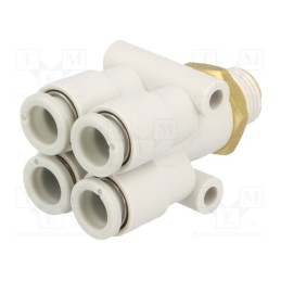 1 pcs x SMC-KQ2UD06-01AS - Push-in fitting, threaded, -1÷10bar, brass,polypropylene