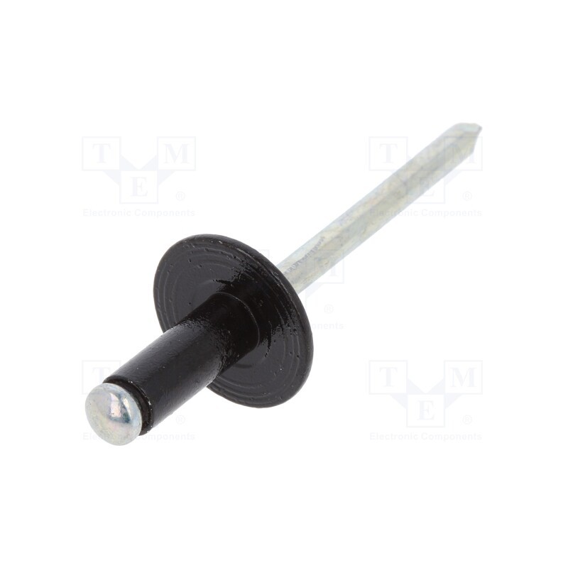 1 pcg x ROMIX - 41257 - Rivet, 10pcs, universal, L: 12mm, black, Ømount.hole: 4.5mm