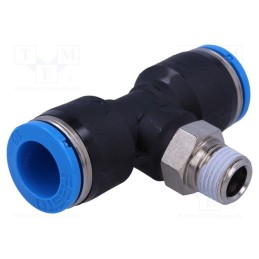 1 pcs x FESTO-190667 - Push-in fitting, straight,T-tap splitter, -0.95÷6bar, PBT, QS