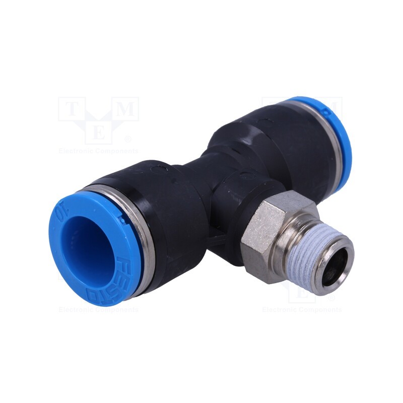 1 pcs x FESTO-190667 - Push-in fitting, straight,T-tap splitter, -0.95÷6bar, PBT, QS