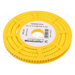 250 pcs x WEIDMu00dcLLER - CLI C 2-4 GE/SW 4 CD - Markers, Marking: 4, 4÷10mm, PVC, yellow, -30÷80°C, leaded, CLI C