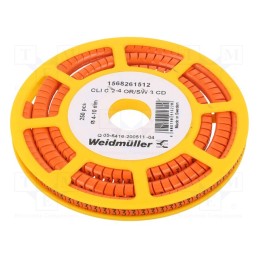 250 pcs x WEIDMu00dcLLER - CLI C 2-4 OR/SW 3 CD - Markers, Marking: 3, 4÷10mm, PVC, orange, -30÷80°C, leaded, CLI C