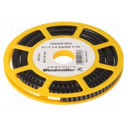 250 pcs x WEIDMu00dcLLER - CLI C 2-4 SW/WS 0 CD - Markers, Marking: 0, 4÷10mm, PVC, black, -30÷80°C, leaded, CLI C