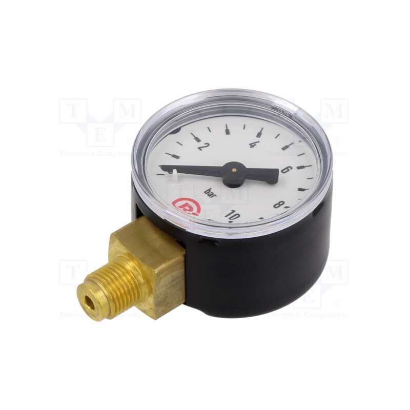 1 pcs x PNEUMAT-110.35 - Manometer, 0÷10bar, 40mm, non-aggressive liquids,inert gases