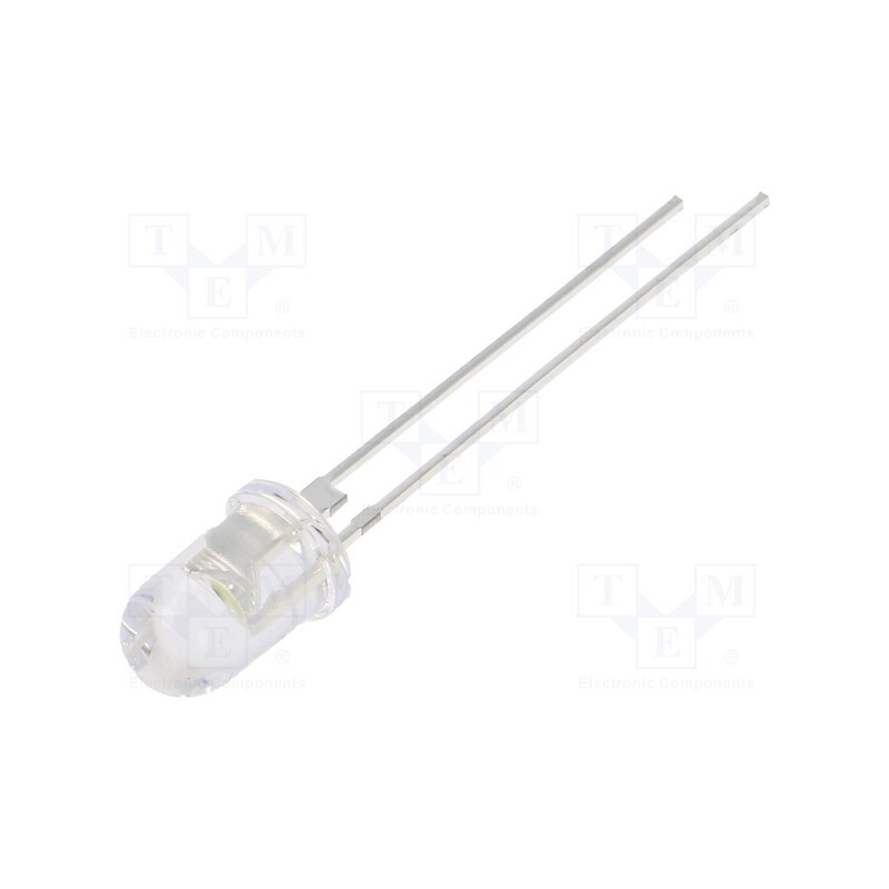 1 pcs x OPTOSUPPLY - OSW47L5B61P - LED, 5mm, white cold, 30000÷36000mcd, 60°, Front: convex, 2.8÷3.6V