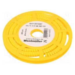 250 pcs x WEIDMu00dcLLER - CLI C 2-4 GE NE CD - Markers, Marking: empty, 4÷10mm, PVC, yellow, -30÷80°C, leaded, reel