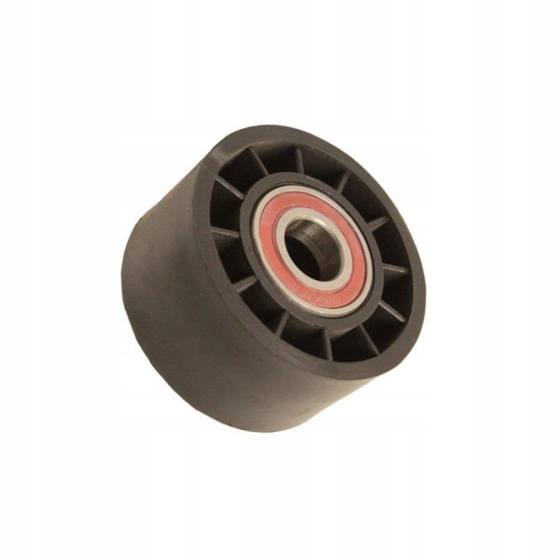 Belt tensioner roller for mowing fertilizer spreader