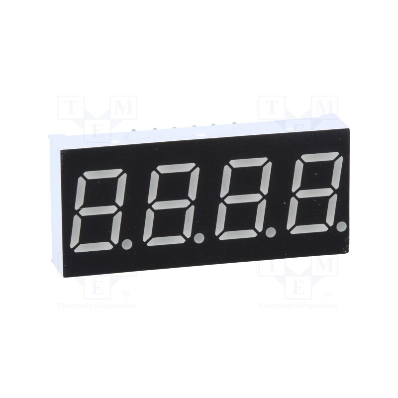 1 pcs x WENRUN - LFD039BUE-102A-01 - Display: LED, 7-segment, 9.91mm, 0.39', No.char: 4, red, 5.6mcd
