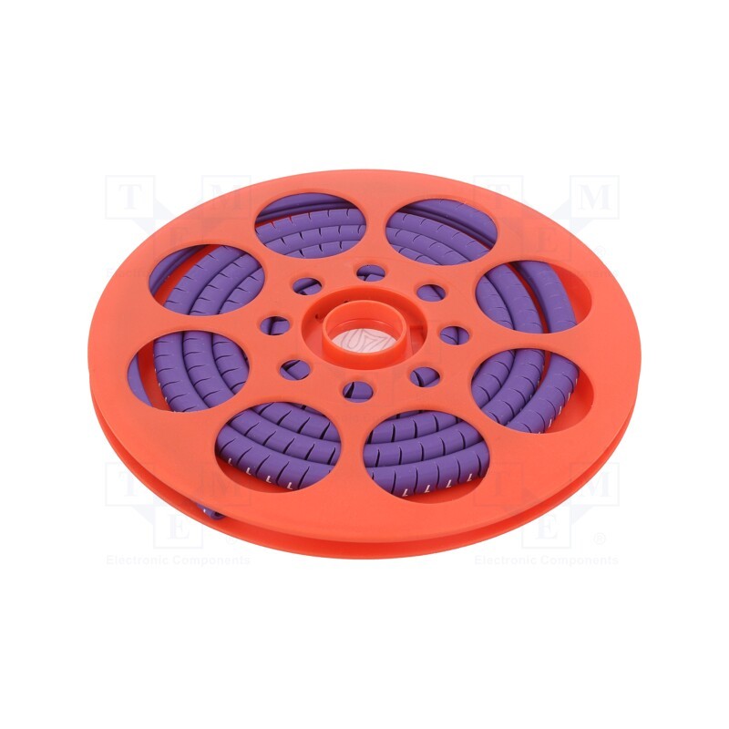 250 pcs x HELLERMANNTYTON - 515-03677 - Markers, Marking: 7, 4÷9mm, PVC, violet, -65÷105°C, leaded, HGDC4-9