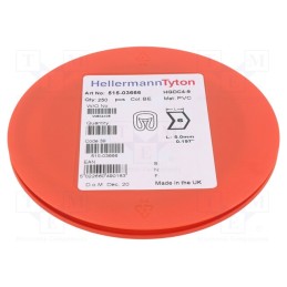 250 pcs x HELLERMANNTYTON - 515-03666 - Markers, Marking: 6, 4÷9mm, PVC, blue, -65÷105°C, leaded, HGDC4-9