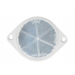 Round white reflector with screw-on ears