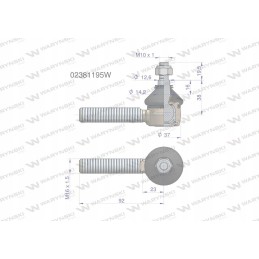 Steering joint m16x1 5 02381195 motogeneric