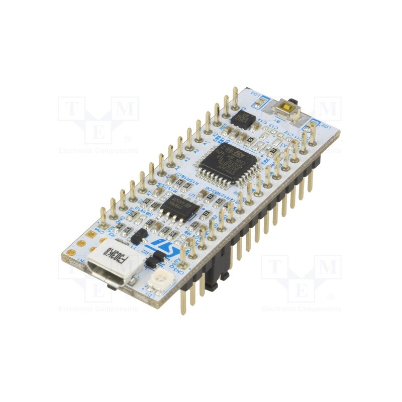 1 pcs x STMicroelectronics - NUCLEO-F303K8 - Dev.kit: STM32, STM32F303K8T6, Add-on connectors: 2, base board