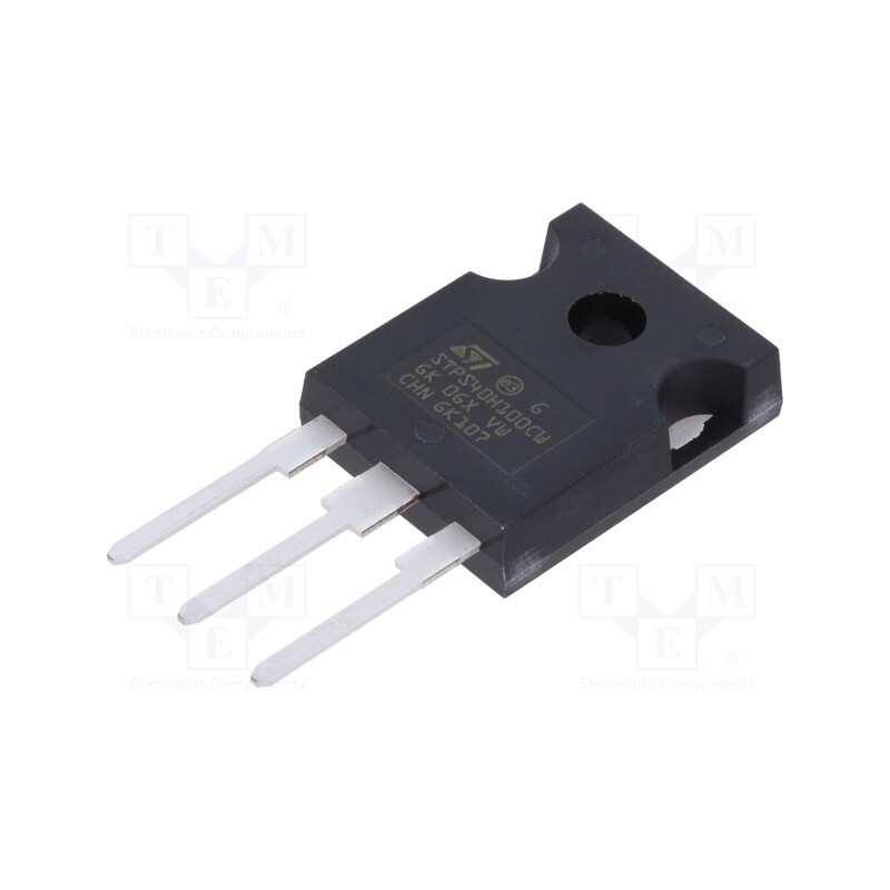 1 pcs x STMicroelectronics - STPS40H100CW - Diode: Schottky rectifying, THT, 100V, 20Ax2, TO247,