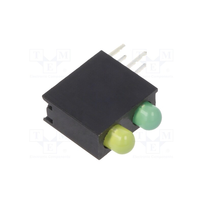 1 pcs x OPTOSUPPLY - OSYGLX3E34B-3F2B - LED, in housing, yellow/yellow green, 3mm, No.of diodes: 2, 20mA