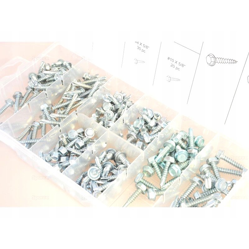 Set of self-drilling screws, self-tapping screws, 200 pcs