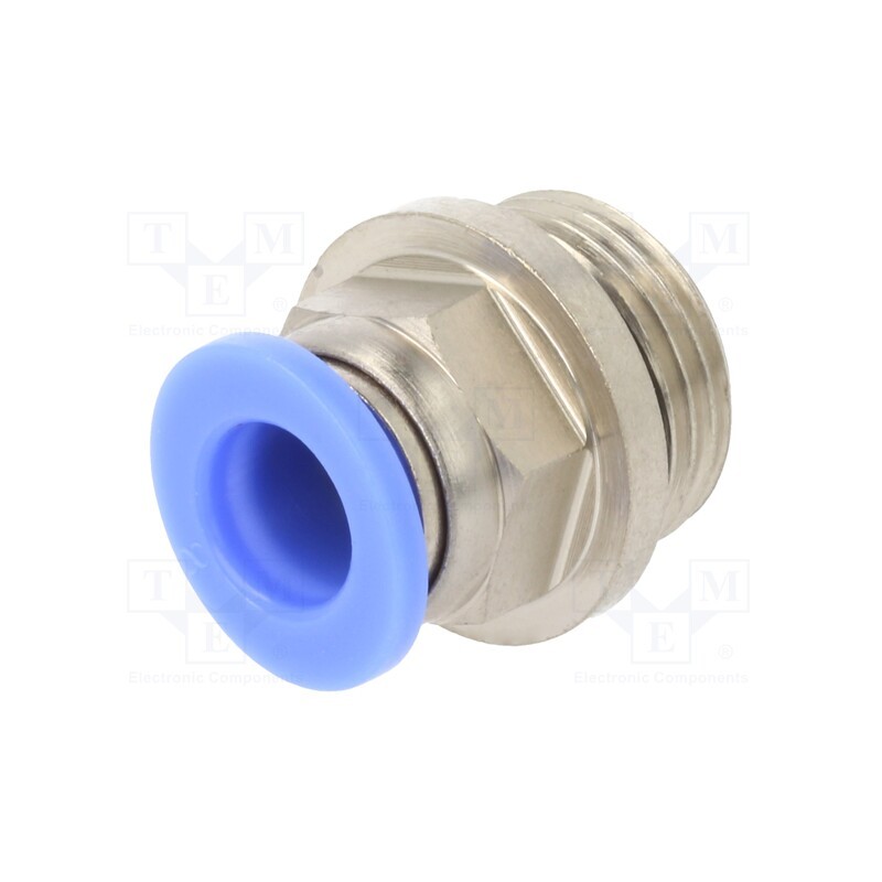 1 pcs x PNEUMAT-122.038-8 - Push-in fitting, straight, -0.95÷15bar, nickel plated brass