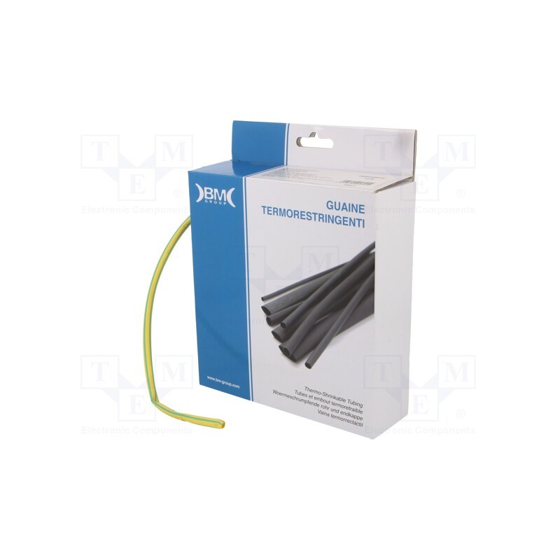 1 rol x BM GROUP - GBS048MGV - Heat shrink sleeve, glueless, 2: 1, 4.8mm, L: 10m, polyolefine