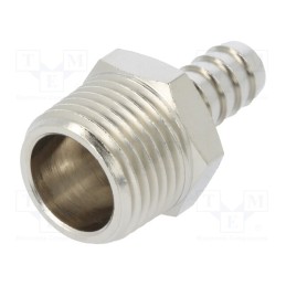 1 pcs x PNEUMAT-3040 10-1/2 - Push-in fitting, connector pipe, nickel plated brass, 10mm