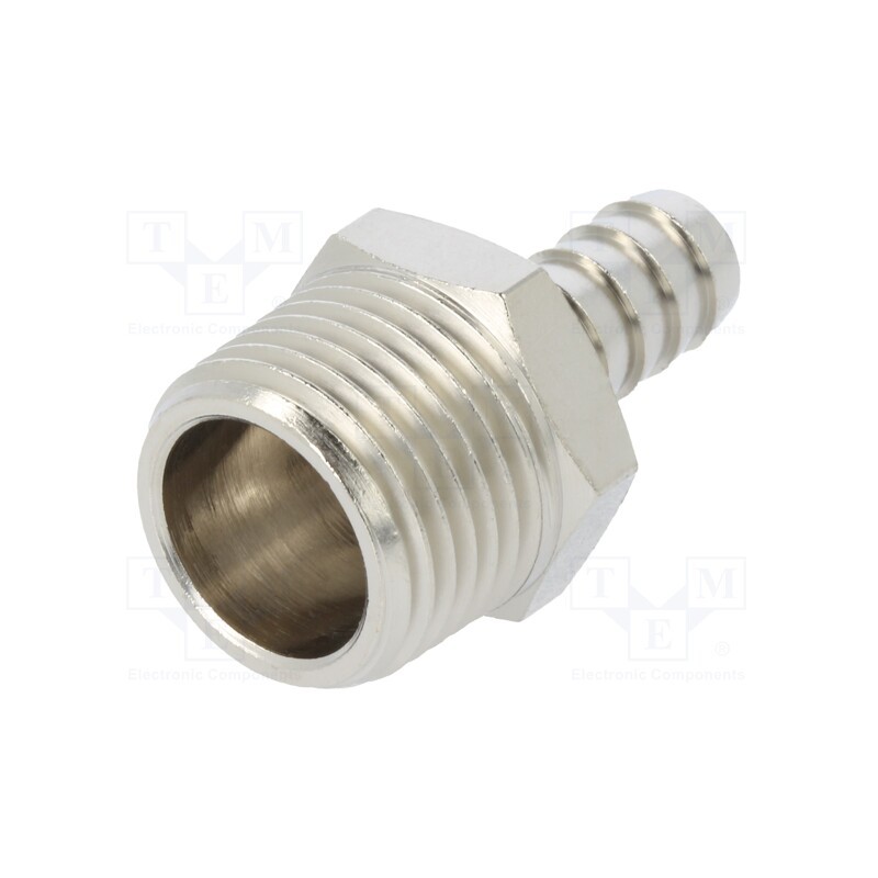 1 pcs x PNEUMAT-3040 10-1/2 - Push-in fitting, connector pipe, nickel plated brass, 10mm