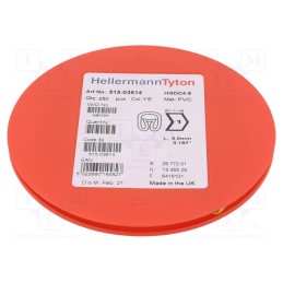 250 pcs x HELLERMANNTYTON - 515-03614 - Markers, Marking: 1, 4÷9mm, PVC, yellow, -65÷105°C, leaded, HGDC4-9