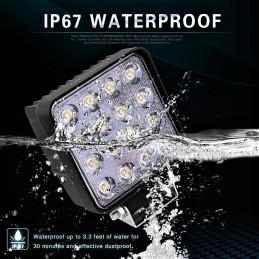 LED headlight halogen work lamp 16 diodes 48w