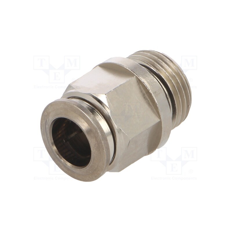 1 pcs x AIGNEP-57020 10-3/8 - Push-in fitting, straight, -0.99÷20bar, nickel plated brass
