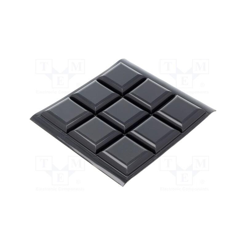 9 pcs x 3M - 7000029585 - Self-adhesive foot, H: 6.4mm, black, polyurethane, Bumpon