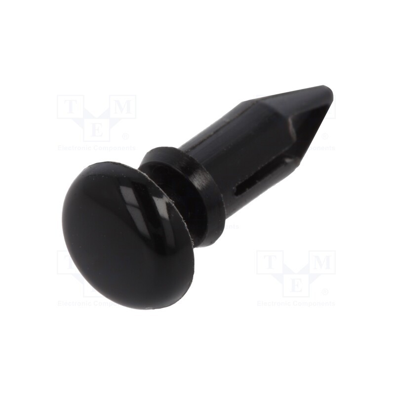 10 pcs x DREMEC - 8G418V20667 - Rivet, polyamide, L.rivet: 9.5mm, Panel cutout diam: 3.7mm, black