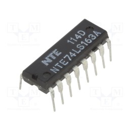 1 pcs x NTE Electronics - NTE74LS163A - IC: digital, 4bit,binary counter,synchronous, TTL, THT, DIP16