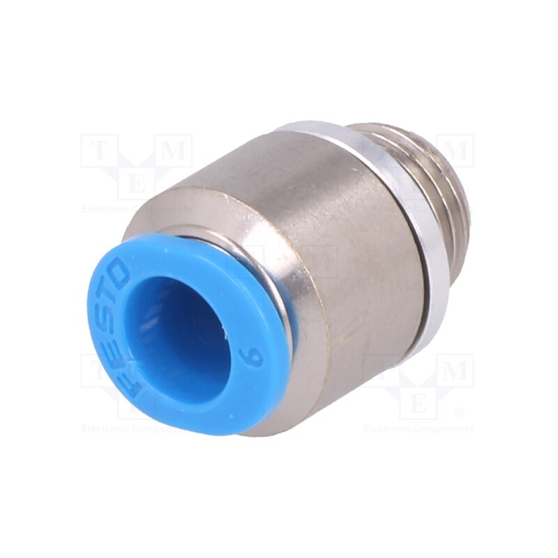 1 pcs x FESTO-186267 - Push-in fitting, threaded,straight, -0.95÷6bar, Thread: G 1/8'