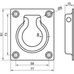 Load securing holder, galvanized, 77x73, 4 holes