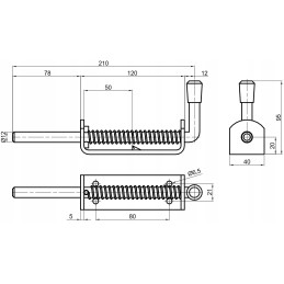 The bolt lock to the sides is mounted on a strong spring