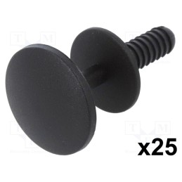 1 pcg x ROMIX - C10013 - Rivet, 25pcs, L: 18.4mm, polyamide, black, Ømount.hole: 6mm