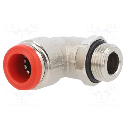 1 pcs x AIGNEP-50116 12-3/8 - Push-in fitting, angled, -0.99÷20bar, nickel plated brass