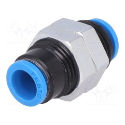 1 pcs x FESTO-153377 - Push-in fitting, threaded,straight, -0.95÷6bar, Thread: M12