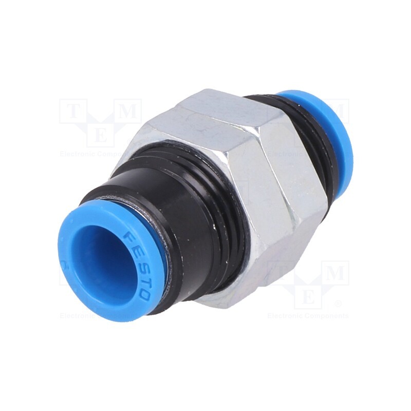 1 pcs x FESTO-153377 - Push-in fitting, threaded,straight, -0.95÷6bar, Thread: M12