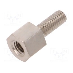 10 pcs x DREMEC - 215X05 - Screwed spacer sleeve, 5mm, Int.thread: M3, Ext.thread: M3, brass