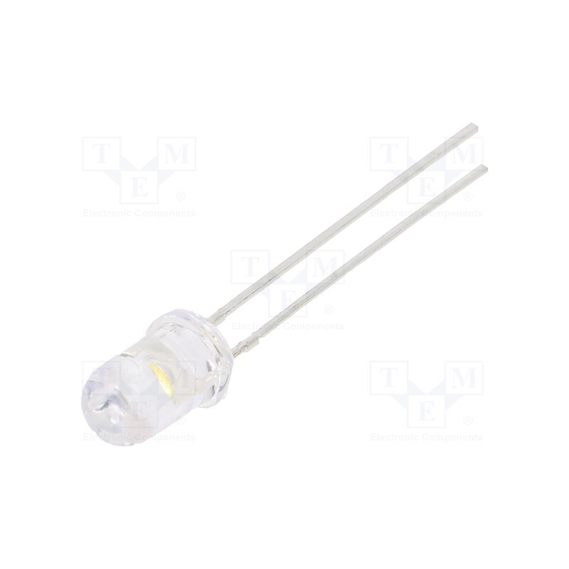 1 pcs x OPTOSUPPLY - OSM55131A-VV - LED, 5mm, white warm, 5800mcd, 30°, Front: convex, 3÷15V, -30÷85°C