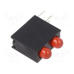 1 pcs x OPTOSUPPLY - OSR6LX3E34B-3F2B - LED, in housing, red, 3mm, No.of diodes: 2, 20mA, Lens: diffused, 30°