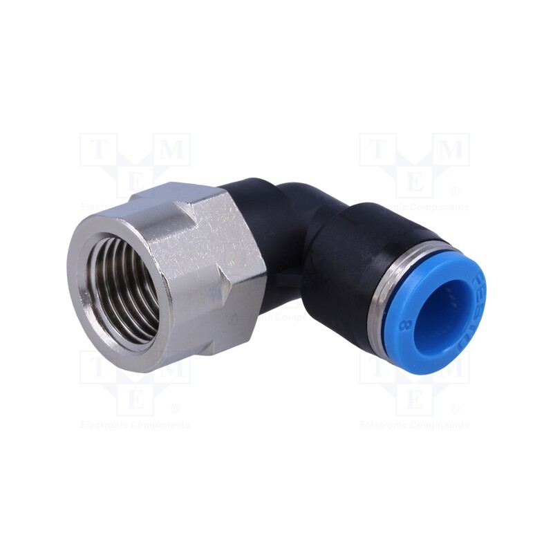 1 pcs x FESTO-153277 - Push-in fitting, angled 90°, -0.95÷6bar, Gasket: NBR rubber, QS