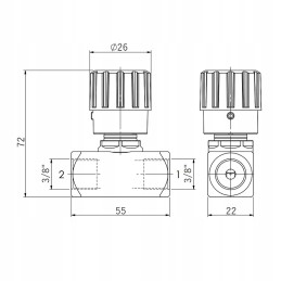 Throat valve vrfb 90 3 8