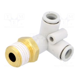1 pcs x SMC-KQ2D06-02AS - Tee fitting, threaded,angled 90°,plug-in, -1÷10bar, -5÷60°C
